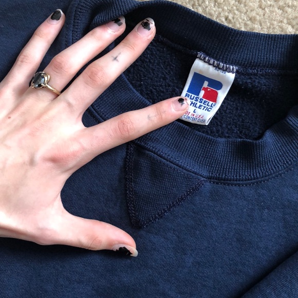 NAVY BLUE CREW- NECK SWEATER - Picture 2 of 4